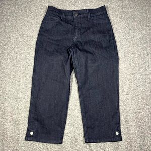 NYDJ Jeans Women's Denim Capri Embellish Ankle Lift Tuck Crop Size 6 29x21.5